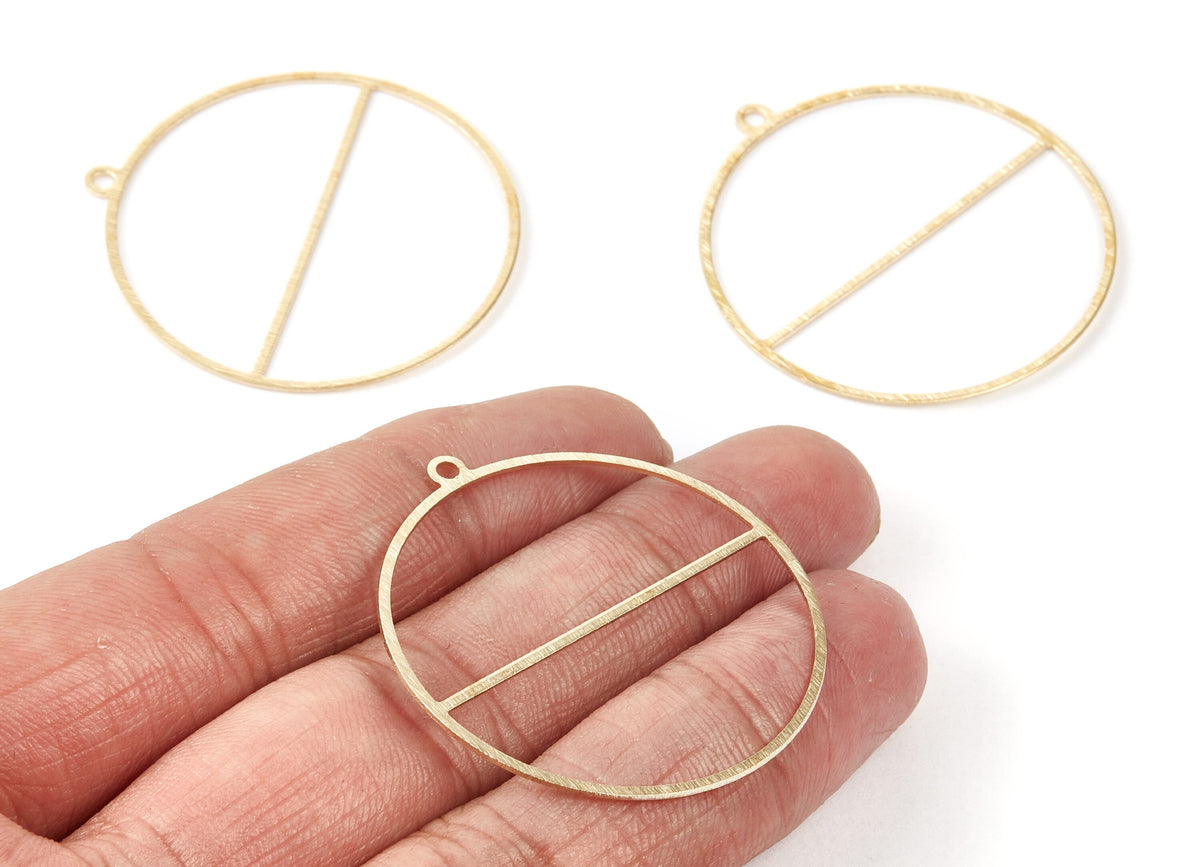 Textured Round Raw Brass Pendant - Earring Findings - Jewelry