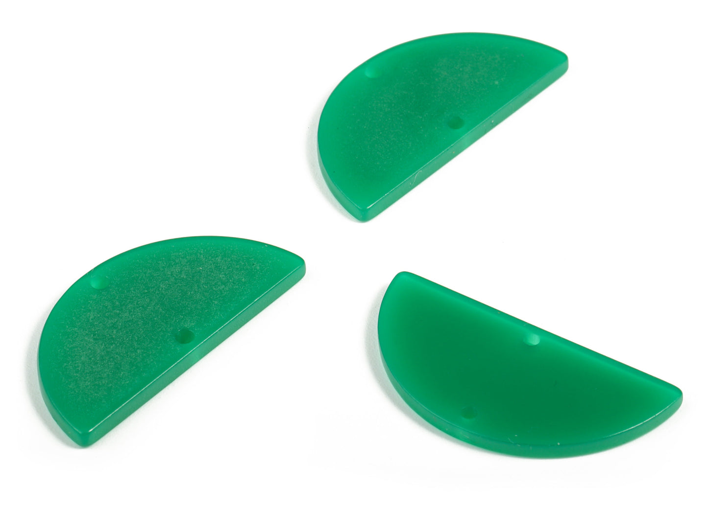 Acrylic Semicircle Earring Connectors - Acrylic Half Moon Charms - 2 Holes - Jewelry Supplies - Color Code:A617 - 34x17x2.3mm - AC1218-A617 - DOMEDBAZAAR