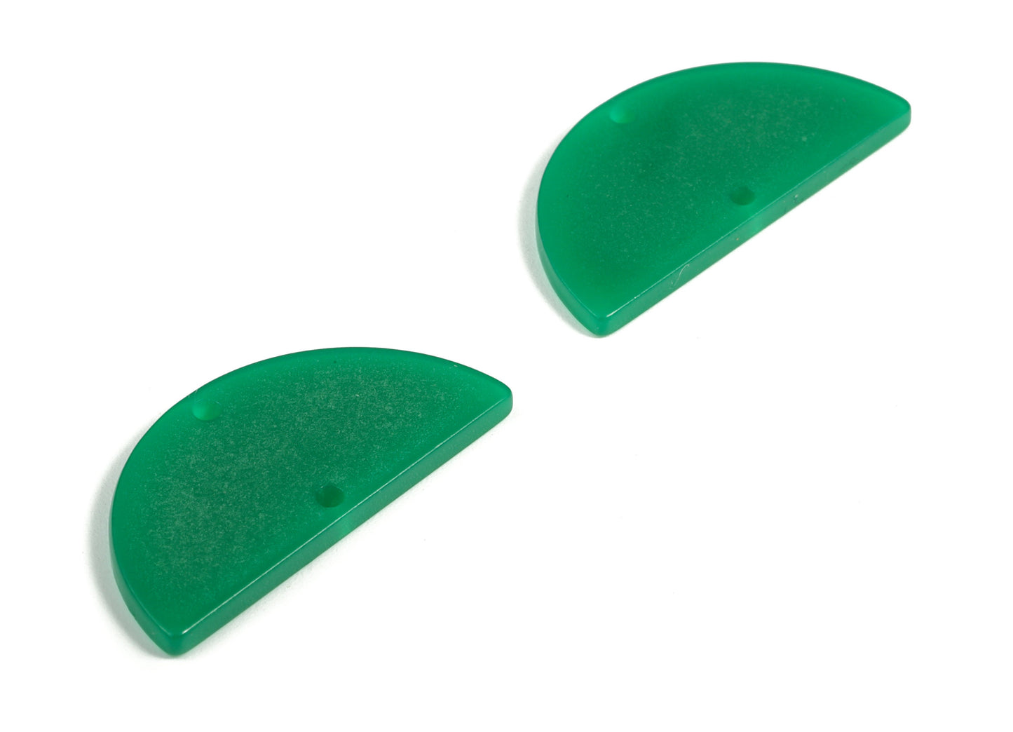 Acrylic Semicircle Earring Connectors - Acrylic Half Moon Charms - 2 Holes - Jewelry Supplies - Color Code:A617 - 34x17x2.3mm - AC1218-A617 - DOMEDBAZAAR