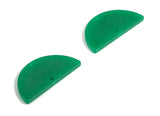 Acrylic Semicircle Earring Connectors - Acrylic Half Moon Charms - 2 Holes - Jewelry Supplies - Color Code:A617 - 34x17x2.3mm - AC1218-A617 - DOMEDBAZAAR