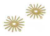Brass Sun Earring Connector - Raw Brass Sun Pendant - Earring Findings - DIY Jewelry Making Supplies - 27.91x27.81x0.6mm - PP4611 - DOMEDBAZAAR