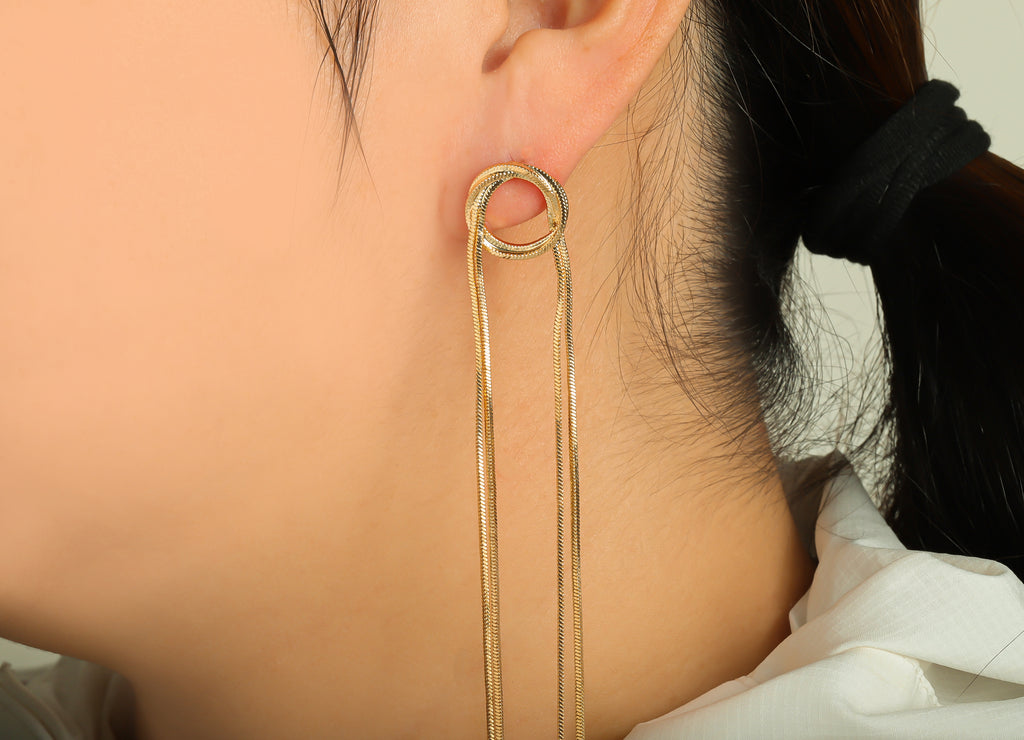 MJ101186 Push Back Stud Earring - Brass -  Silveer Stud Earring - 18k Real Gold Plating - DOMEDBAZAAR