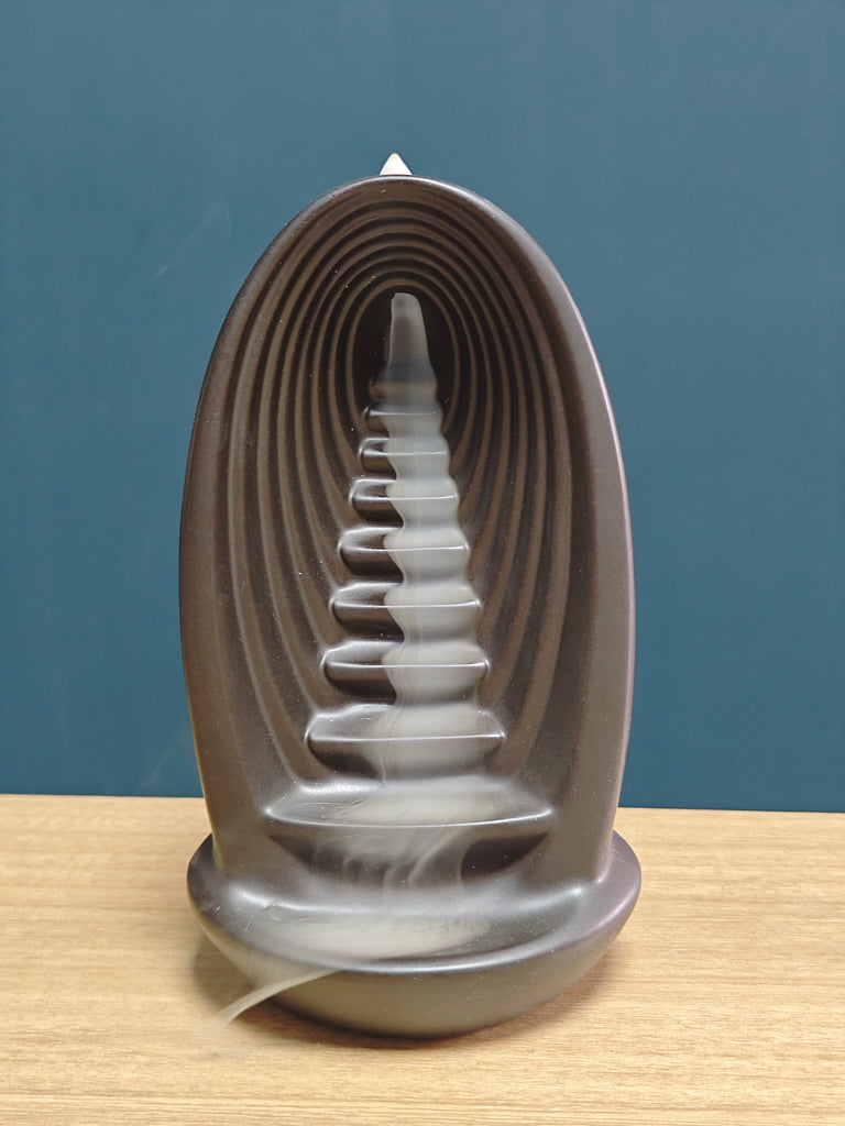 Ceramic Reflux Incense Burner - Decorative Incense Burner Biblo - Ladder Climbing steps Geometry Vertical Tier 17cm BIB-22 - DOMEDBAZAAR