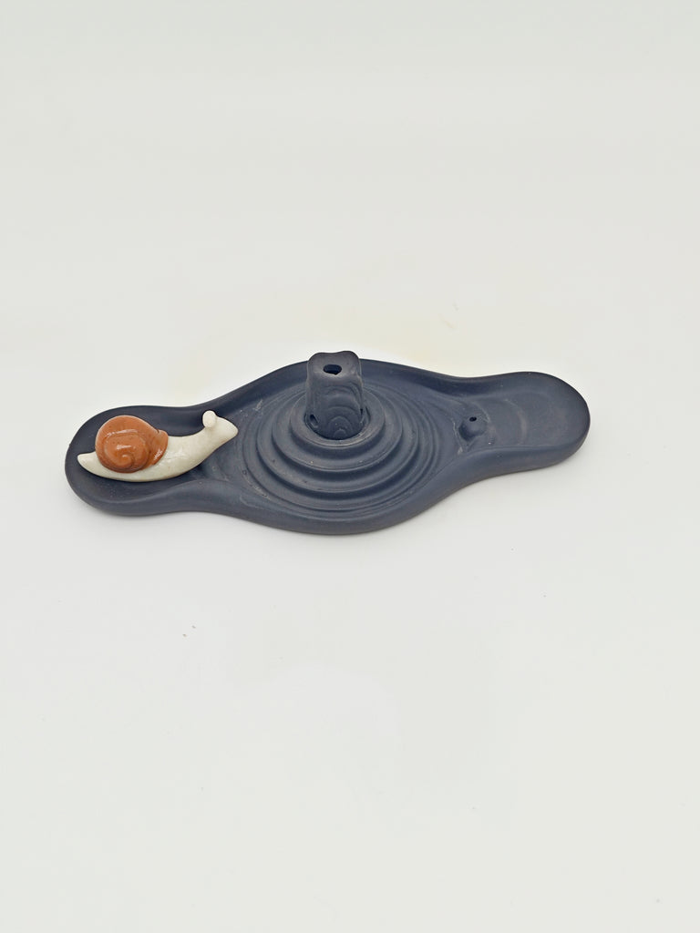Ceramic Reflux Incense Burner - Decorative Incense Burner Biblo - Snail Wave Abstract Water Ripples Burner 17.5cm BIB-18 - DOMEDBAZAAR