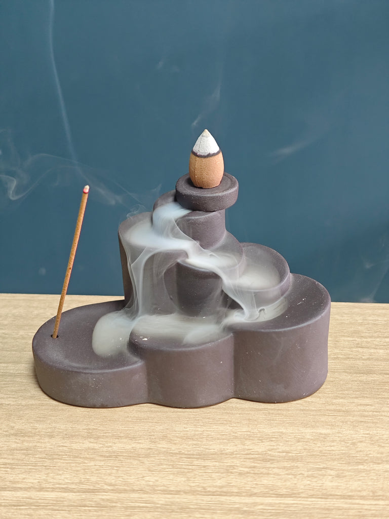 Ceramic Reflux Incense Burner - Decorative Incense Burner Biblo - Rotating Staircase Mystical Smoke Cascade Burner 7.5cm BIB-41 - DOMEDBAZAAR