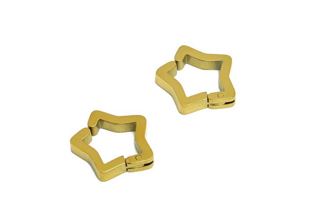MJ101145 Clip  Earring - Stainless Steel - Star Earring -  Gold Tone Vacuum Plating - DOMEDBAZAAR