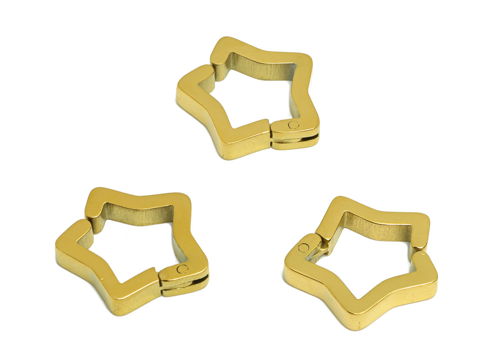 MJ101145 Clip  Earring - Stainless Steel - Star Earring -  Gold Tone Vacuum Plating - DOMEDBAZAAR