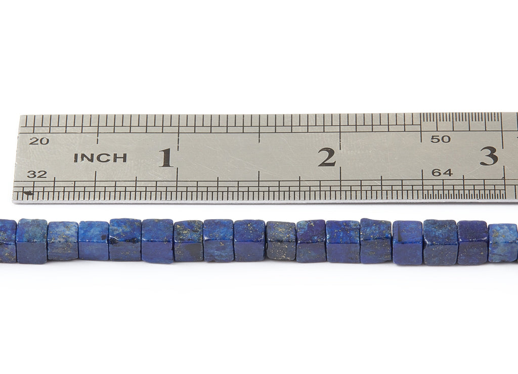 Cube Gemstone Beads - Lapis Lazuli Beads - 15.7&quot;/82PCS/ 1 Strand - 4.5x4.5mm - Natural Stone Beads - NS1001A - DOMEDBAZAAR