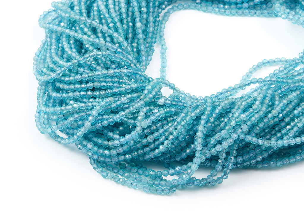 Faceted Gemstone Beads - Apatite Beads - 15.7&quot; / 184PCS / 1 Strand - 2.34x2.34mm - Natural Stone Beads - NS1014B - DOMEDBAZAAR