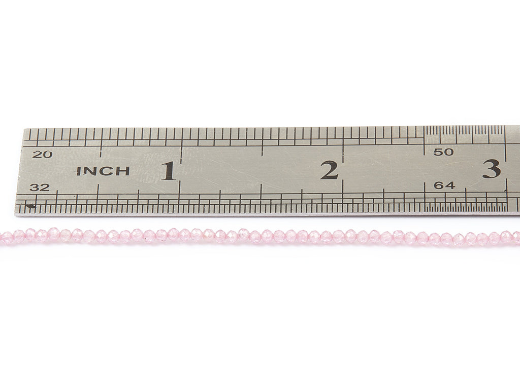 Pink Zircon Round Faceted Beads - Pink Zircon Beads - 15.5&quot; / 211pcs / 1 Strand - 2.1x2.1mm - Gemstone Beads - NS1021A - DOMEDBAZAAR