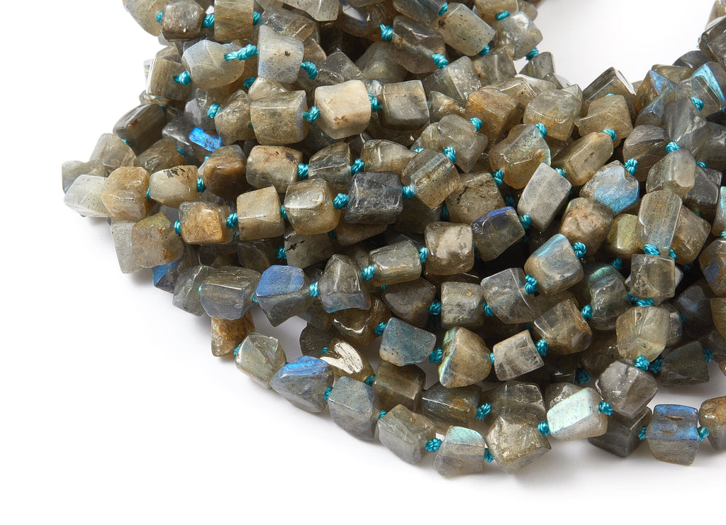 Gemstone Beads - Labradorite Rondelles Beads - 16.9&quot; / 51pcs / 1 Strand - 7.3x7.07mm - Natural Stone Beads - NS1005A - DOMEDBAZAAR