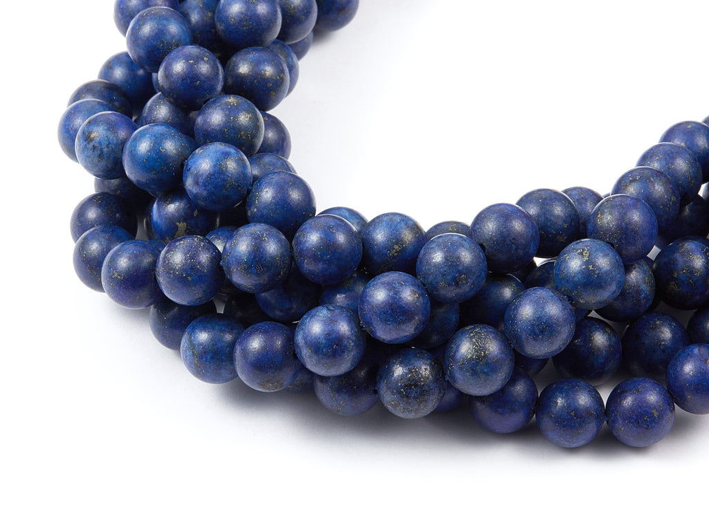 Round Gemstone Beads - Lapis Lazuli Beads - 15.5&quot;/48pcs/ 1 Strand - 8.3x8.3mm - Natural Stone Beads - NS1001B - DOMEDBAZAAR