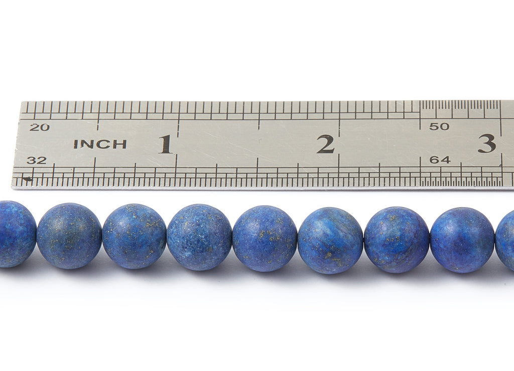 Round Gemstone Beads - Matte Lapis Lazuli Beads - 15.5&quot;/40pcs/ 1 Strand - 10.1x10.1mm - Natural Stone Beads - NS1001C - DOMEDBAZAAR
