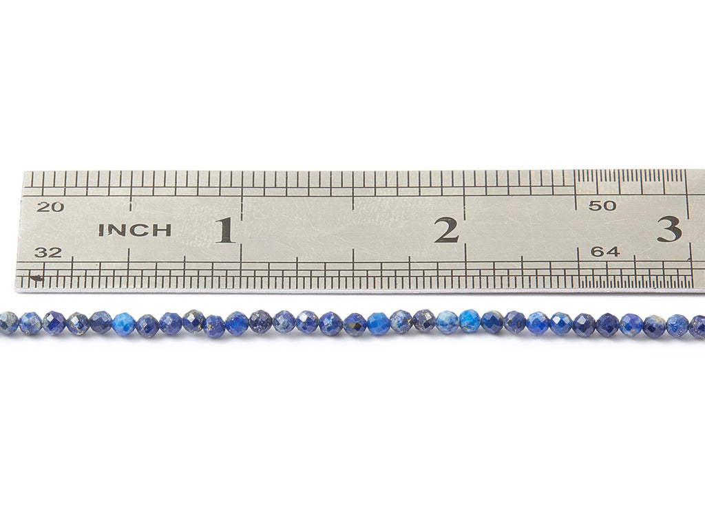 Faceted Gemstone Beads - Lapis Lazuli Beads - 15.5&quot; / 163PCS / 1 Strand - 2.74x2.74mm - Natural Stone Beads - NS1001D - DOMEDBAZAAR