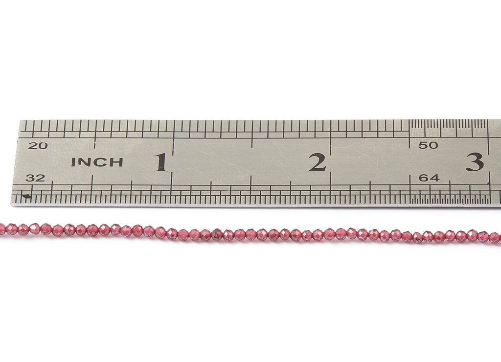 Faceted Gemstone Beads - Garnet Beads - 15.1&quot; / 210pcs / 1 Strand - 1.95x1.95mm - Natural Stone Beads - NS1006A - DOMEDBAZAAR