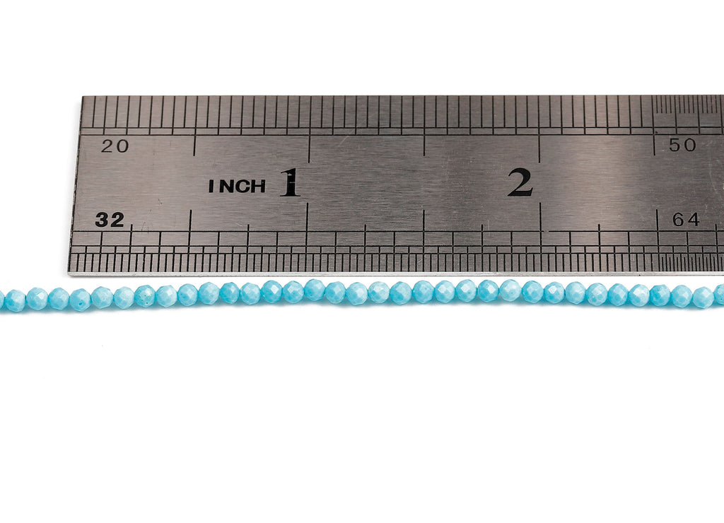 Faceted Gemstone Beads - Turquoise Beads - 15.35&quot; / 170Pcs / 1 Strand - 2.46x2.46mm - Gemstone Beads - NS1048 - DOMEDBAZAAR