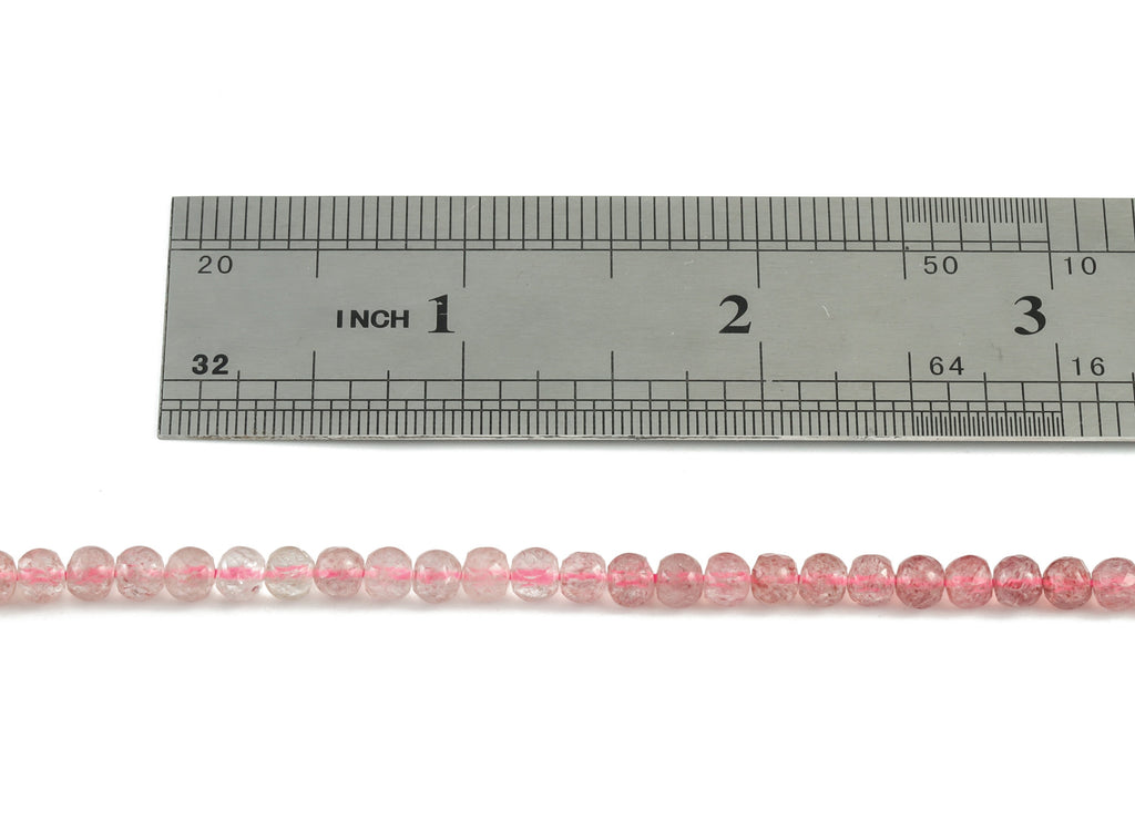 Strawberry Round Beads 4mm - 15.5 inch -  Round Gemstone Beads - Natural Stone Beads  - 4x4mm - NS1067 - DOMEDBAZAAR