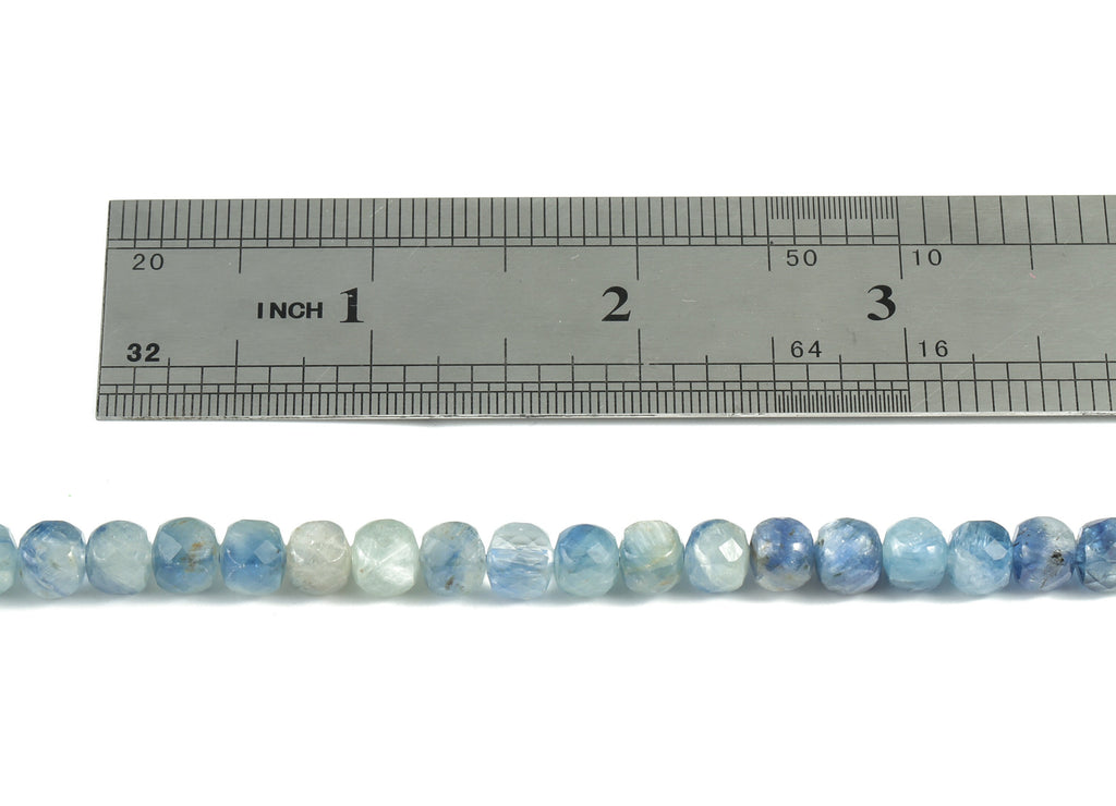 Kyanite Cube Beads 6mm - 15.5 inch - Faceted Cube Gemstone Beads - Natural Stone Beads - 6x6mm - NS1077 - DOMEDBAZAAR