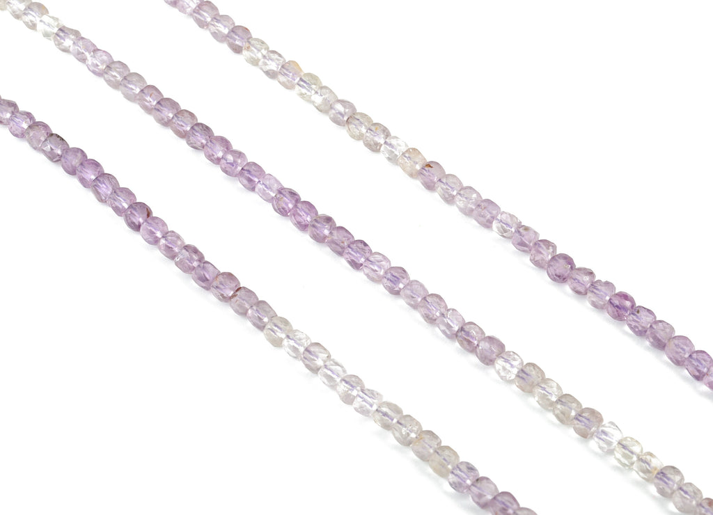 Purple Ghost Cube Beads 4mm - 15.5 inch - Faceted Cube Gemstone Beads - Natural Stone Beads  - 4x4mm - NS1081 - DOMEDBAZAAR