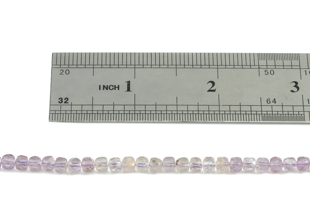 Purple Ghost Cube Beads 4mm - 15.5 inch - Faceted Cube Gemstone Beads - Natural Stone Beads  - 4x4mm - NS1081 - DOMEDBAZAAR