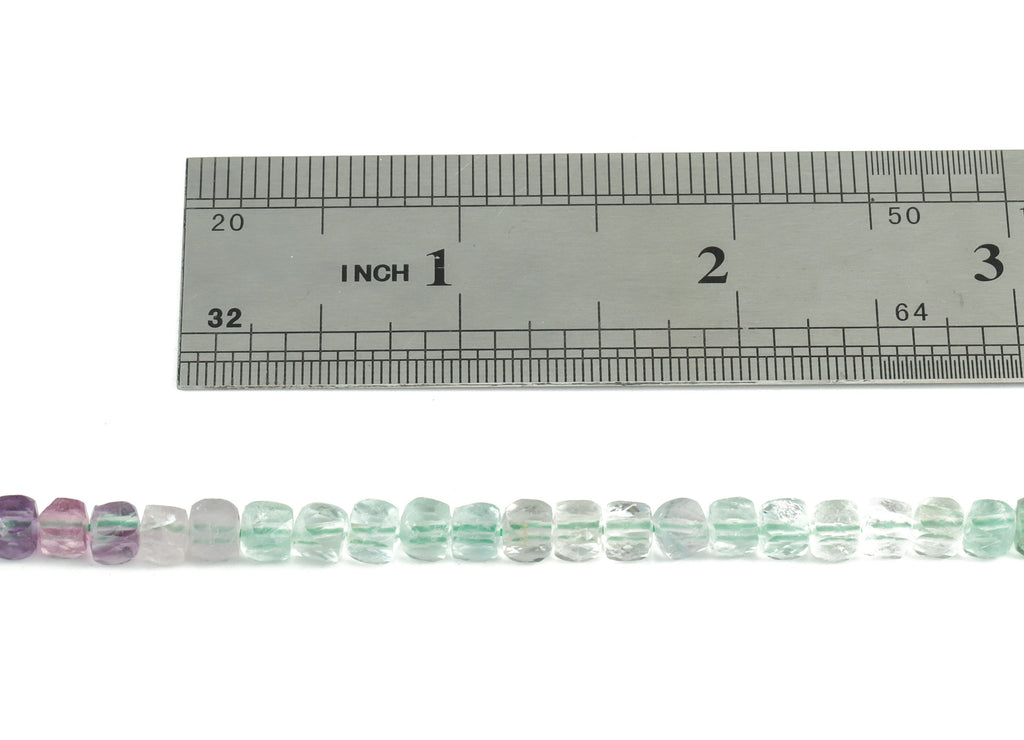 Fluorite Cube Beads 4mm - 15.5 inch - Faceted Cube Gemstone Beads - Natural Stone Beads - 4x4mm - NS1094 - DOMEDBAZAAR