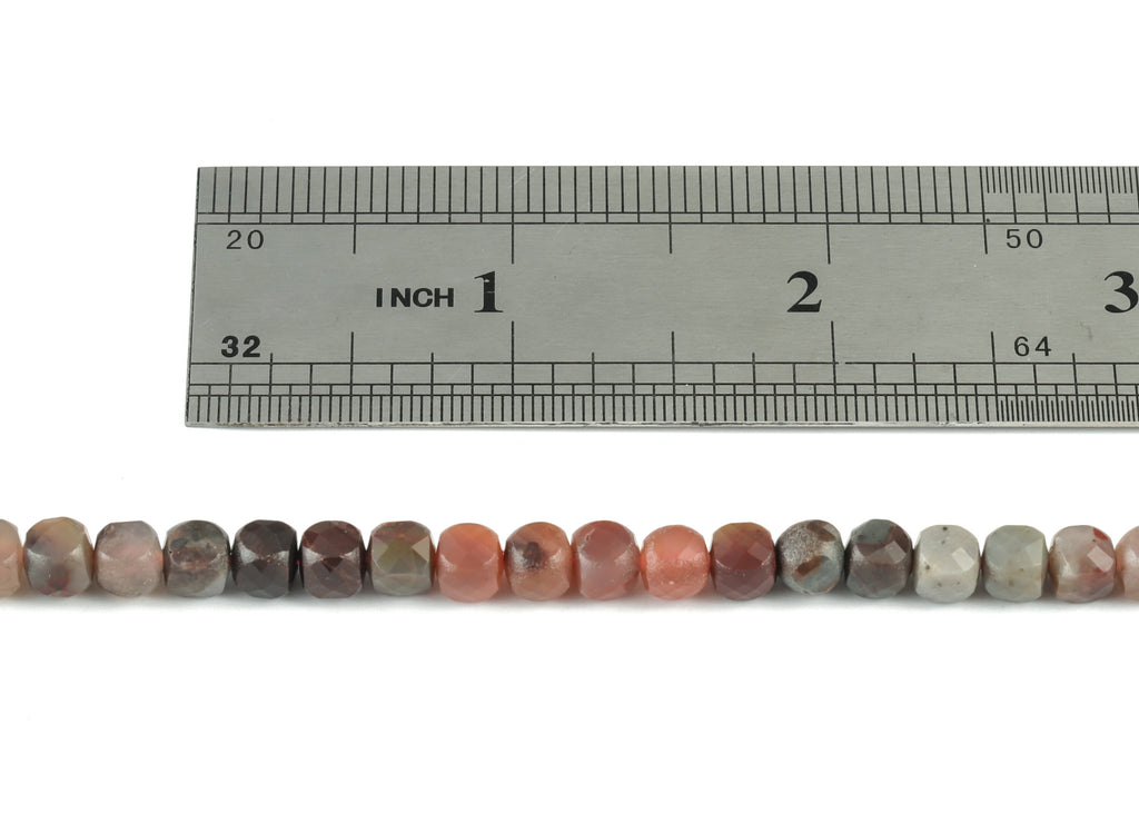 Sakura Agate Cube Beads 5mm - 15.5 inch - Faceted Cube Gemstone Beads - Natural Stone Beads - 5x5mm - NS1098 - DOMEDBAZAAR