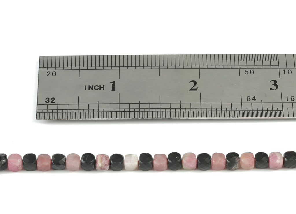 Tourmaline Cube Beads 4mm - 15.5 inch - Faceted Cube Gemstone Beads - Natural Stone Beads - 4x4mm - NS1111 - DOMEDBAZAAR