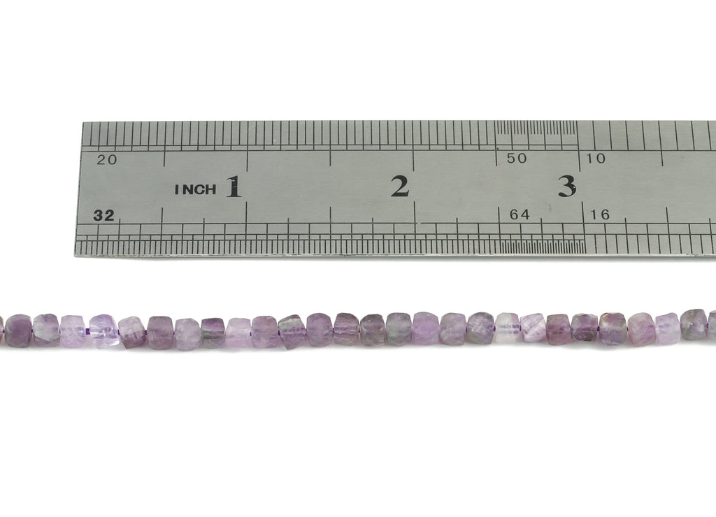 Amethyst Cube Beads 4mm - 15.5 inch - Faceted Cube Gemstone Beads - Natural Stone Beads - 4x4mm - NS1123 - DOMEDBAZAAR