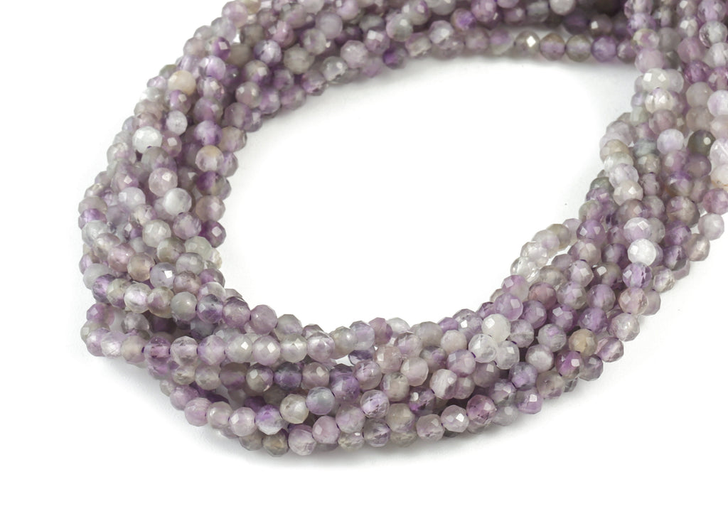 Amethyst Round Beads 3mm - 15.5 inch - Faceted Round Gemstone Beads - Natural Stone Beads - 3x3mm - NS1149 - DOMEDBAZAAR