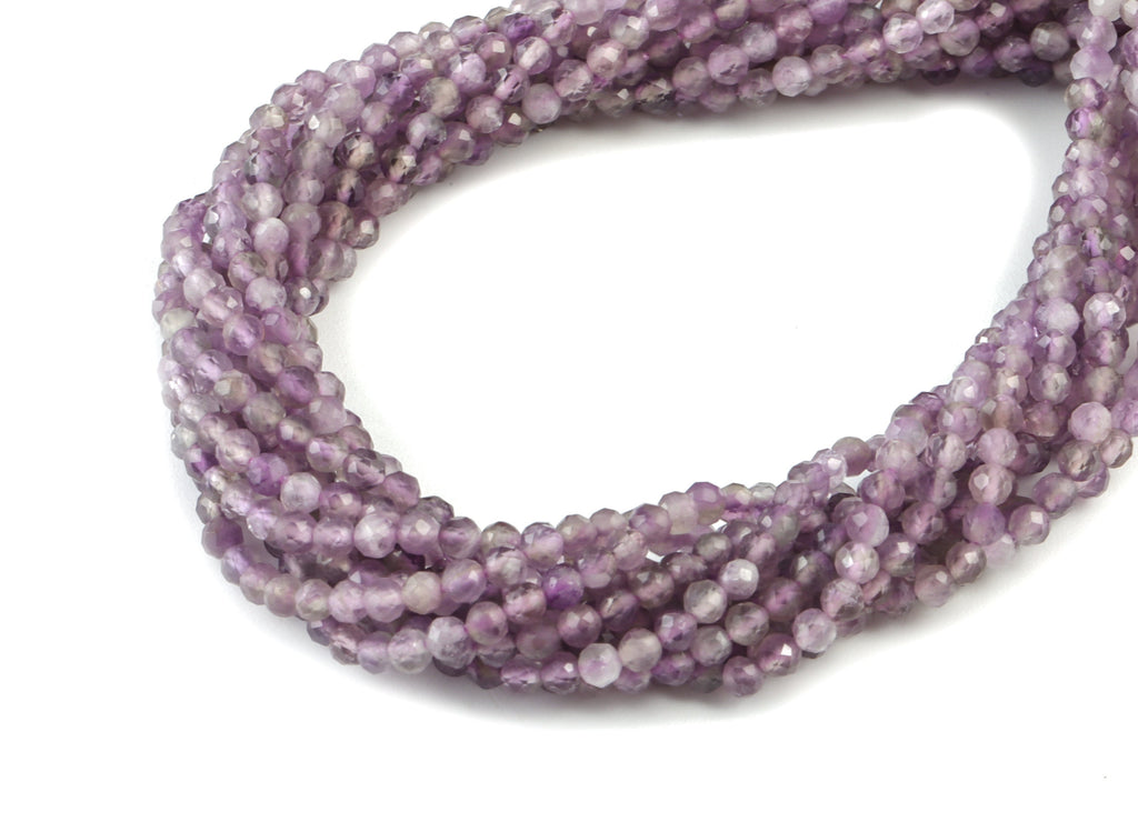 Amethyst Round Beads 2mm - 15.5 inch - Faceted Round Gemstone Beads - Natural Stone Beads - 2x2mm - NS1151 - DOMEDBAZAAR