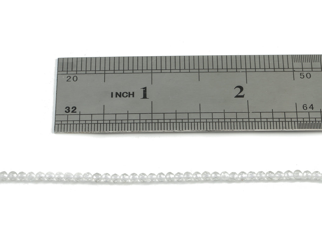 White Crystal Round Beads 2mm - 15.5 inch - Faceted Round Gemstone Beads - Natural Stone Beads - 2x2mm - NS1152 - DOMEDBAZAAR