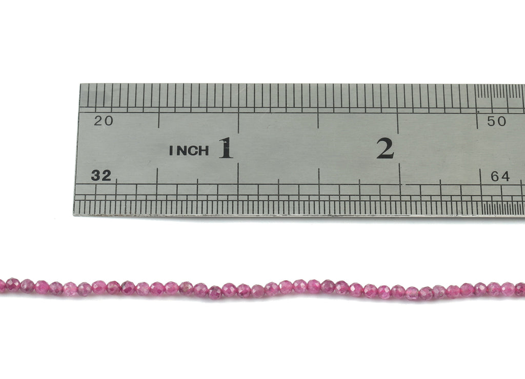 Ruby Round Beads 2mm - 15.5 inch - Faceted Round Gemstone Beads - Natural Stone Beads - 2x2mm - NS1155 - DOMEDBAZAAR