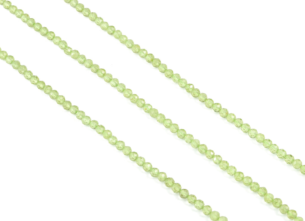 Peridot Round Beads 3mm - 15.5 inch - Faceted Round Gemstone Beads - Natural Stone Beads - 3.5x3.5mm - NS1167 - DOMEDBAZAAR