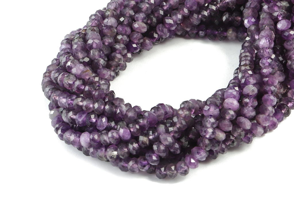 Amethyst Round Beads 3-4mm - 15.5 inch - Faceted Round Gemstone Beads - Natural Stone Beads - 3x4mm - NS1172 - DOMEDBAZAAR