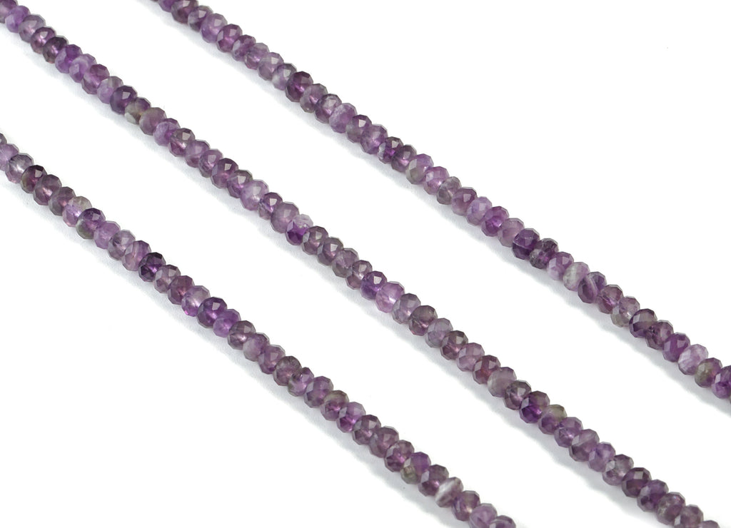 Amethyst Round Beads 3-4mm - 15.5 inch - Faceted Round Gemstone Beads - Natural Stone Beads - 3x4mm - NS1172 - DOMEDBAZAAR