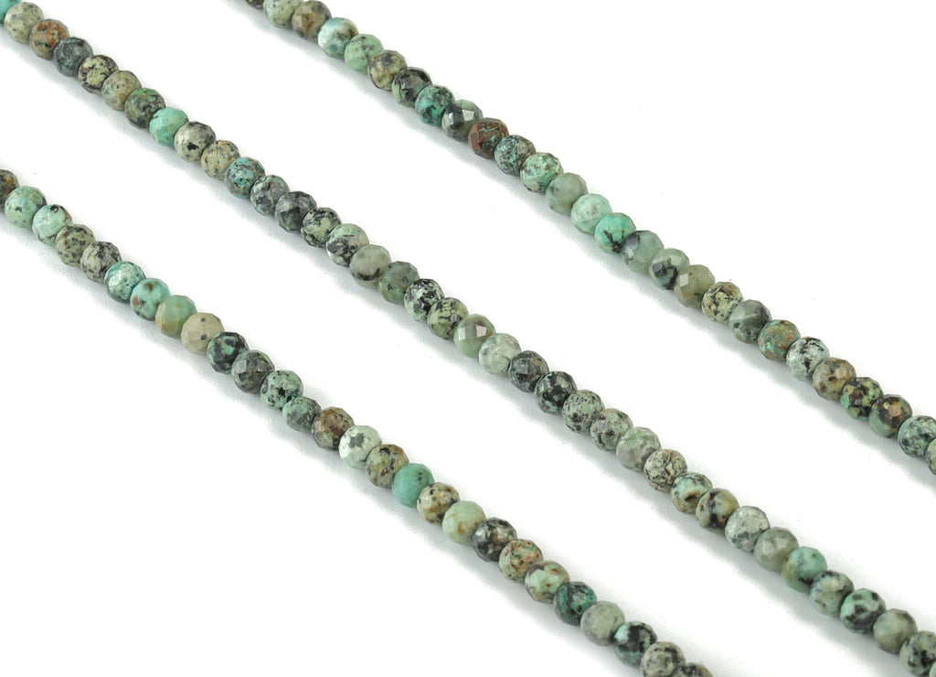 African Loose Rondella Beads 4mm - 15.5 inch - Faceted Rondella Gemstone Beads - Natural Stone Beads - 3x4mm - NS1174 - DOMEDBAZAAR