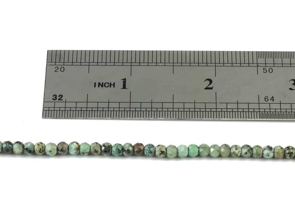 African Loose Rondella Beads 4mm - 15.5 inch - Faceted Rondella Gemstone Beads - Natural Stone Beads - 3x4mm - NS1174 - DOMEDBAZAAR