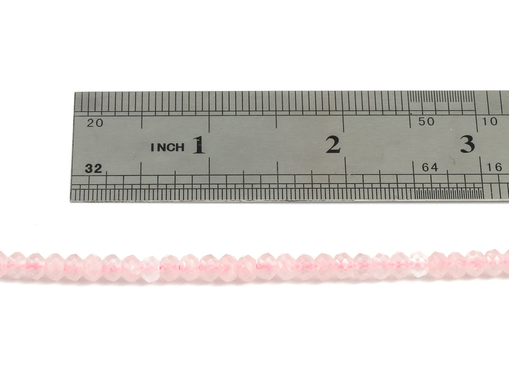 Crystal Pink Quartz Round Beads 3-5mm  - 15.5 inch - Faceted Round Gemstone Beads - Natural Stone Beads - 3x5mm - NS1175 - DOMEDBAZAAR