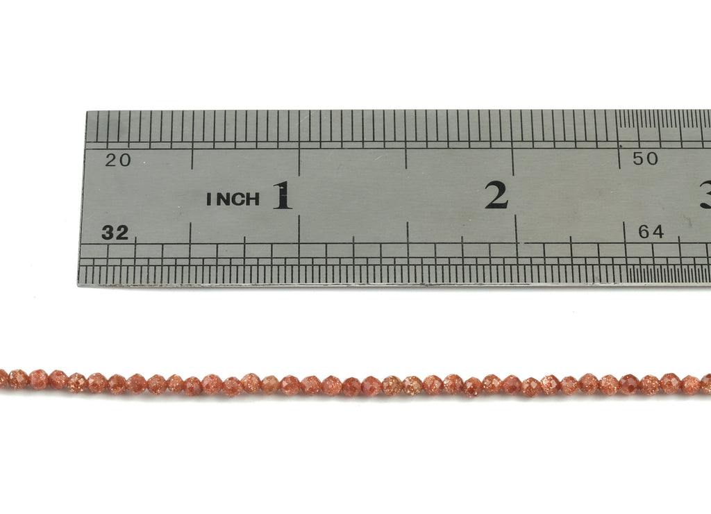 Golden Sand Round Beads 2mm - 15.5 inch - Faceted Round Gemstone Beads - Natural Stone Beads - 2x2mm - NS1177 - DOMEDBAZAAR