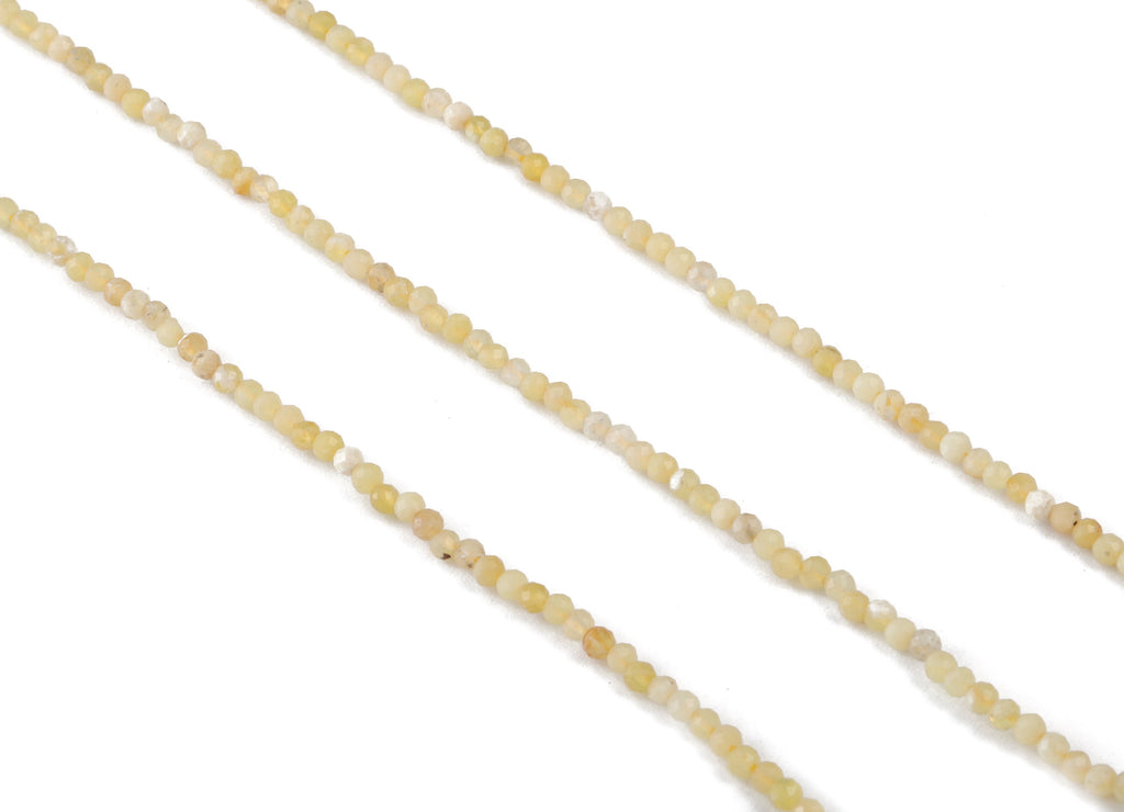 Yellow Opal  Round Beads 2mm - 15.5 inch - Faceted Round Gemstone Beads - Natural Stone Beads - 2x2mm - NS1184 - DOMEDBAZAAR