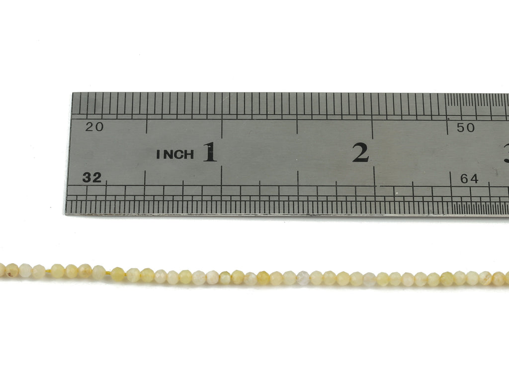 Yellow Opal  Round Beads 2mm - 15.5 inch - Faceted Round Gemstone Beads - Natural Stone Beads - 2x2mm - NS1184 - DOMEDBAZAAR