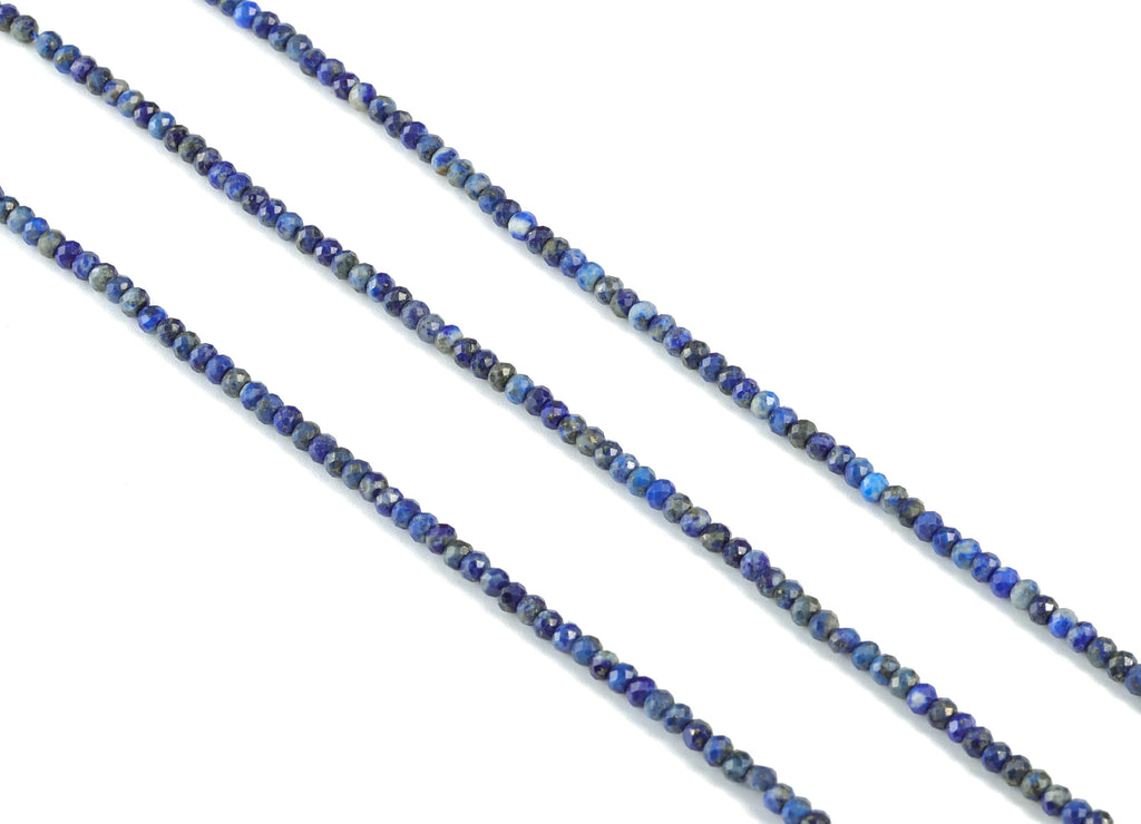 Lapis  Lazuli  Round Beads 2-3mm - 15.5 inch - Faceted Round Gemstone Beads - Natural Stone Beads - 2x3mm - NS1190 - DOMEDBAZAAR