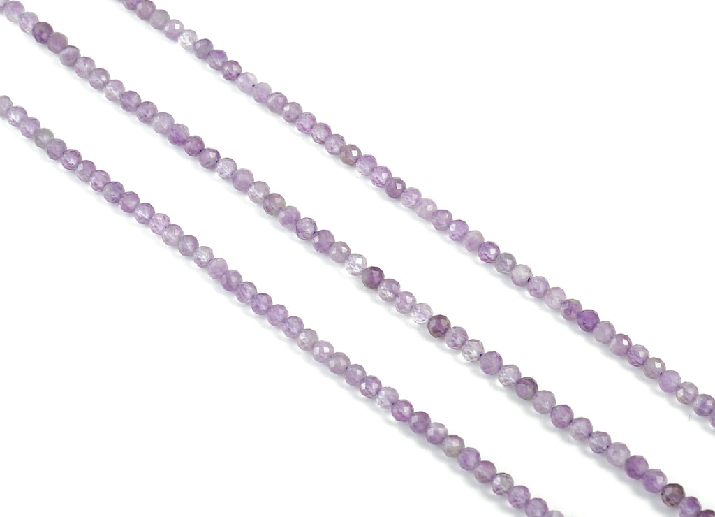 Amethyst Round Beads 4mm - 15.5 inch - Faceted Round Gemstone Beads - Natural Stone Beads - 4x4mm - NS1197 - DOMEDBAZAAR