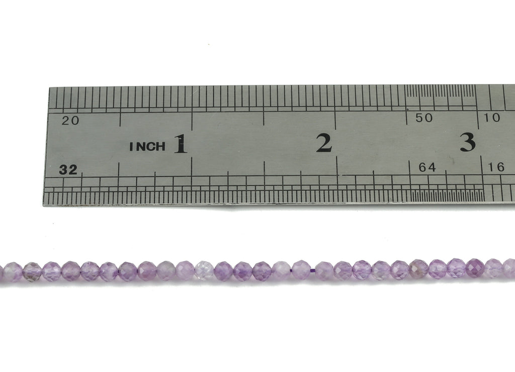 Amethyst Round Beads 4mm - 15.5 inch - Faceted Round Gemstone Beads - Natural Stone Beads - 4x4mm - NS1197 - DOMEDBAZAAR