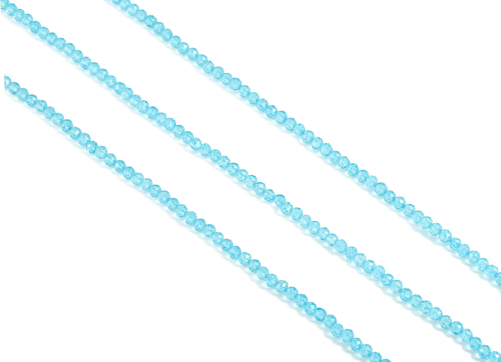 Blue Crystal Round Beads 2mm - 15.5 inch - Faceted Round Gemstone Beads - Natural Stone Beads - 2x2mm - NS1200A - DOMEDBAZAAR