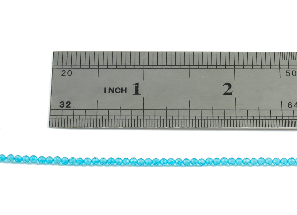 Blue Crystal Round Beads 2mm - 15.5 inch - Faceted Round Gemstone Beads - Natural Stone Beads - 2x2mm - NS1200B - DOMEDBAZAAR