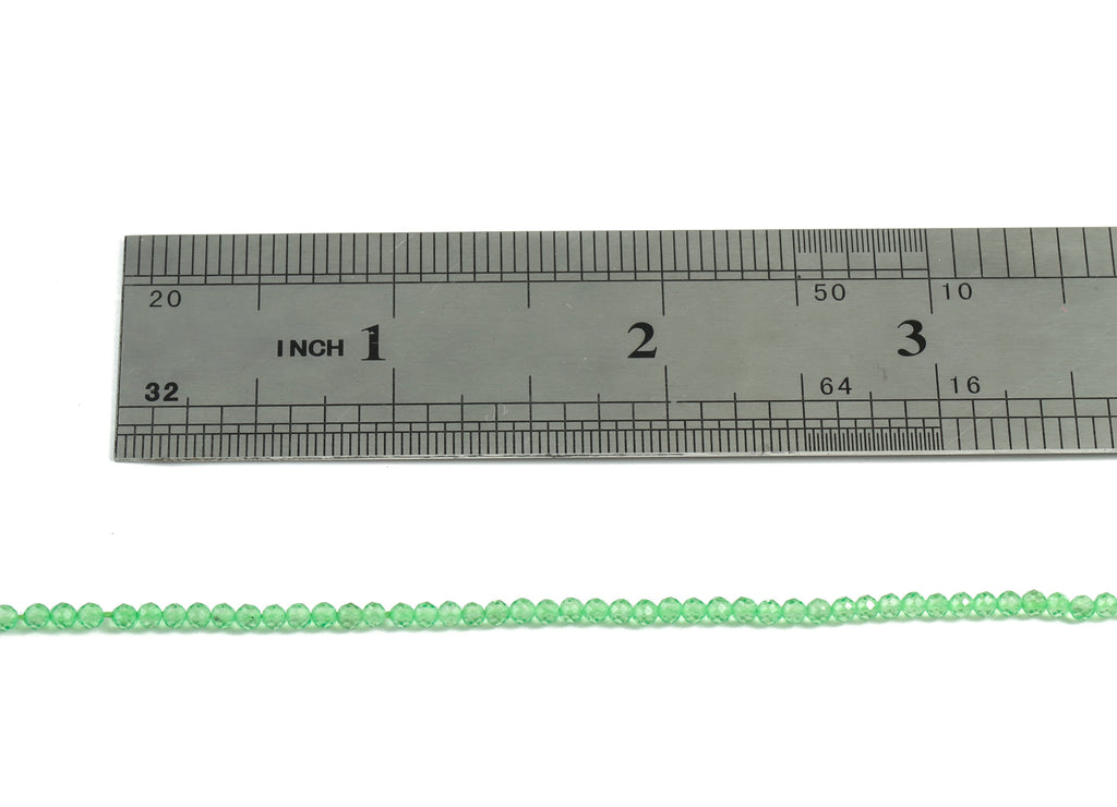 Green Crystal Round Beads 2mm - 15.5 inch - Faceted Round Gemstone Beads - Natural Stone Beads - 2x2mm - NS1200C - DOMEDBAZAAR