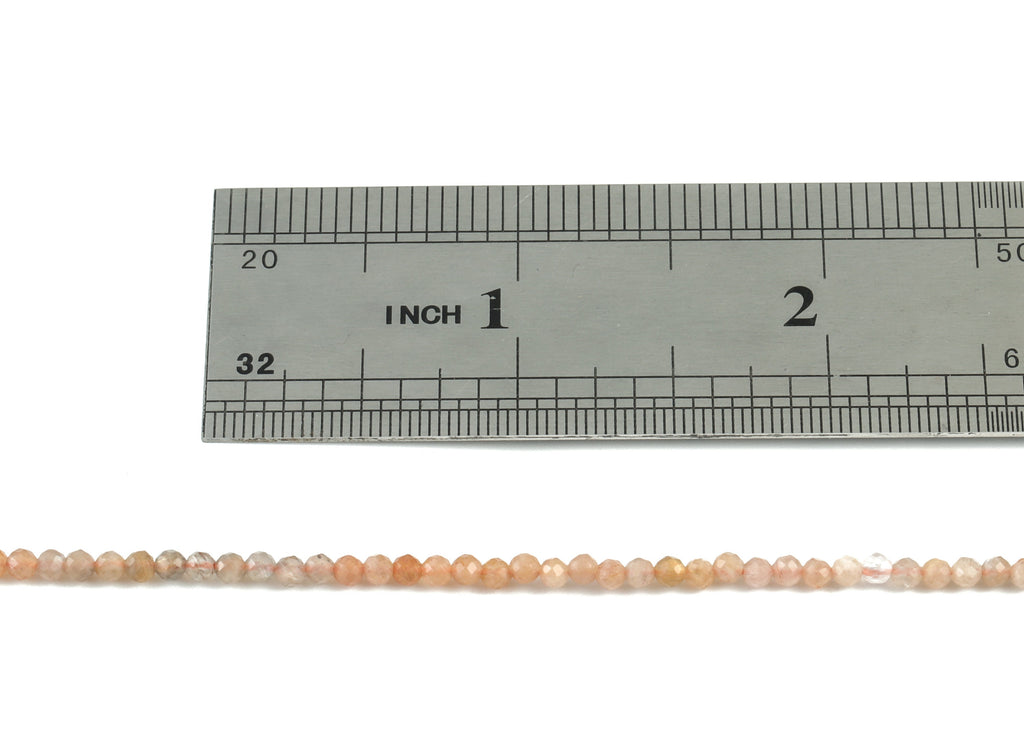 Sun Stone Round Beads 2mm - 15.5 inch - Faceted Round Gemstone Beads - Choi Moon Bdeas - Natural Stone Beads - 2x2mm - NS1204 - DOMEDBAZAAR