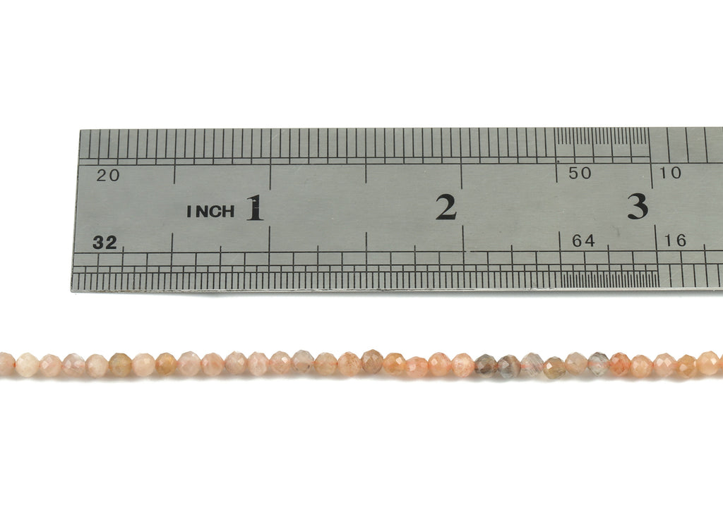 Sun Stone Round Beads 3mm - 15.5 inch - Faceted Round Gemstone Beads - Natural Stone Beads - Choi Moon Bdeas - 3x3mm - NS1205 - DOMEDBAZAAR