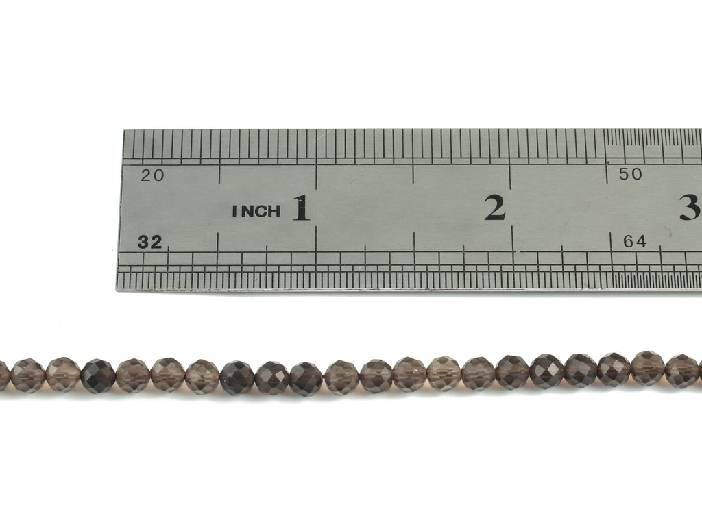 Tea coloured Crystal Round Beads 4mm - 15.5 inch - Faceted Round Gemstone Beads - Natural Stone Beads - 4x4mm - NS1206 - DOMEDBAZAAR